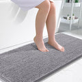 OLANLY Bathroom Runner Rugs 47x24, Extra Soft Absorbent Chenille Bath Rugs, Rubber Backing Quick Dry, Machine Washable Long Bath Mats for Bathroom Floor, Tub and Shower, Home Decor Accessories, Grey