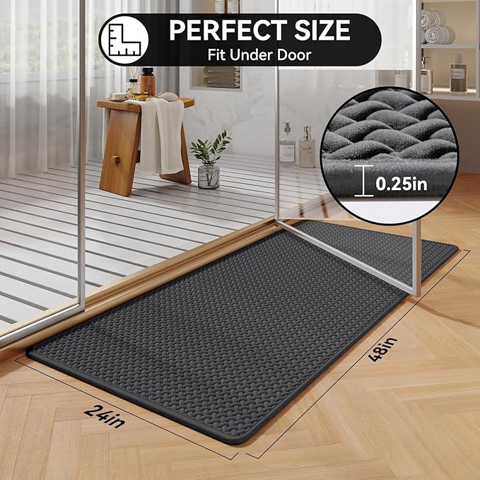 YDKGL Bathroom Rugs Non Slip, Extra Soft Absorbent Quick Dry Bath Mats, Foam Weave Texture Thin Bath Rugs Washable with Rubber Backing, 24" x 48“