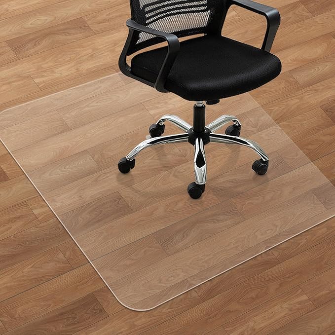 Office Chair Mat for Hard Floors - 47''×47'',Heavy Duty Clear Wood/Tile Floor Protector PVC Transparent