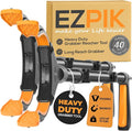 EZPIK Classic 40” Folding Grabber Reacher Tool with Dual Magnets, Heavy Duty Trash Picker Upper Grabber for Seniors & Disabled Users, Aluminum Pickup Tool for Everyday Reaching Aids (Black, 2 Pack)