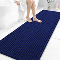 OLANLY Long Bathroom Rugs Runner 70x24, Thick Soft and Absorbent Chenille Bath Mat, Non-Slip, Machine Washable Quick Dry Bath Rugs for Tub Shower Floor, Home Decor Accessories, Navy Blue
