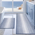 BSICPRO Bathroom Rugs and Mats Sets, 2 Piece Thick Absorbent Chenille Bath Mat Rug Set Non Slip, Soft Shaggy Bath Room Floor Mats for Bathroom, Machine Washable (20" x 60" Plus 20" x 32",Denim Blue)