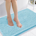 Smiry Luxury Chenille Bathroom Rugs 36x24, Extra Soft and Absorbent Shaggy Bath Mat, Machine Washable, Non-Slip Plush Carpet Runner for Tub, Shower, and Floor, Home Decor Accessories, Sky Blue