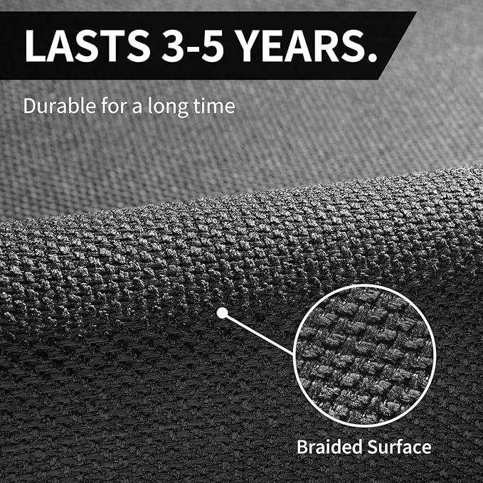 YDKGL Kitchen Mats for Floor, Super Absorbent Kitchen Rugs Non Slip Washable, Soft Imitation Linen Braided Kitchen Runner Rug, Standing Mat Kitchens Sink Mat, Easy to Clean, Black 17x59