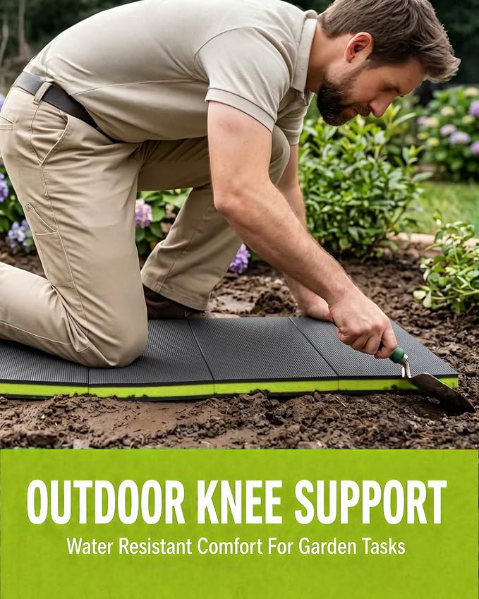 Foldable EVA Utility Mat with Handle, Heavy Duty Mechanic Mat for Kneeling, Workouts, Garages, Gardening, Camping, Picnics, Outdoor Adventures and Home Gyms, Green