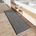 AMOAMI Upgraded Waffle Runner Rug Super Absorbent Non Slip Bath Mats for Bathroom Machine Washable Bathroom Runner Rug with Tassels, Ideal for Hallway Bedroom Laundry Room, 2' x 5', Black & Cream