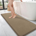 OLANLY Thick Memory Foam Bathroom Runner Rugs 47x17, Extra Soft Absorbent Long Bath Rug, Quick Dry Bath Mats, Non-Slip, Machine Washable Mat for Bathroom, Tub and Shower, Home Decor Accessories, Tan