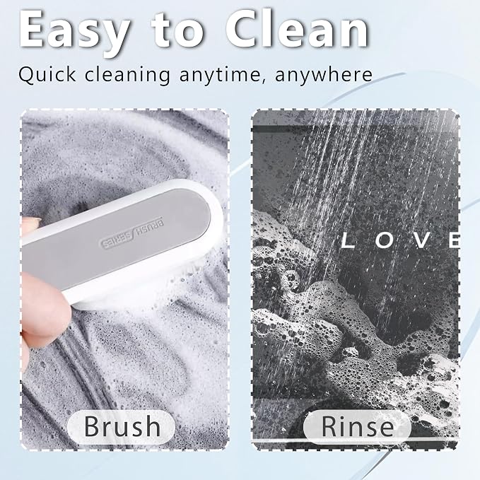 Bath mat Rubber Bathroom Mat-Quick Dry Absorbent Rug Non-Slip Thin Bathroom Rug Instant Dry Magic Bath mats for Bathroom Floor Mat in Front of Bathtub, Sink, Dark Grey, 17x35in