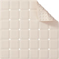 Webos Anti Slip Shower Mat for Tub & Shower Stall, 21" x 21" Square Silicone Bathtub Mat with Powerful Suction Cups, Fast-Draining, Machine Washable Soft Foldable Bathroom Mat, Beige