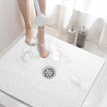 HITSLAM Square Shower Mat, 24 x 24 Inch Non Slip Bath Mat for Tub, Soft PVC Loofah Bathtub Mats with Drain Holes, Quick Drying Bathroom Stall Floor Mat, Bathroom Accessories Without Suction Cup, White