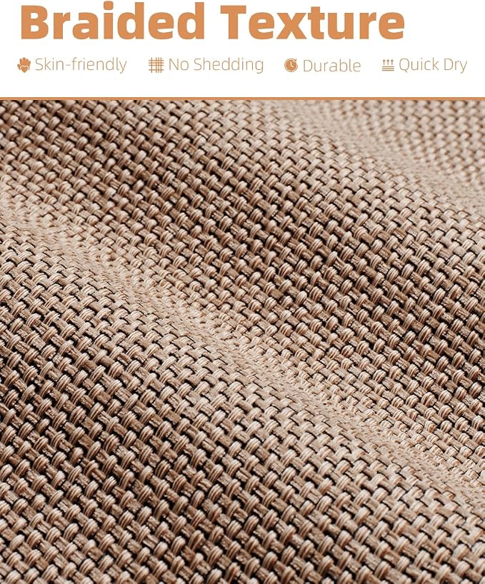 PADOOR Non-Slip Bath Mat With Rubber-Backing, Braided Absorbent Machine Washable Thin Rug, Quick Dry, Fits Under Door, for Bathroom Floor, 20''x32'' Beige