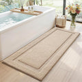 LUMI Extra Large Ultra Soft Bathroom Rugs Non Slip with Rubber Backing, Absorbent Washable Bath Mat Quick Dry, Upgraded Premium Microfiber Plush Carpet for Bathtub and Shower Floor, Beige, 24x60