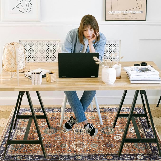 Office Chair Mat for Hardwood Floor, 72"x48" Easy Glide Computer Desk Mat Protector for Rolling Chair Under Desk Rug Nonslip Backing, Machine Wash, (Modern)