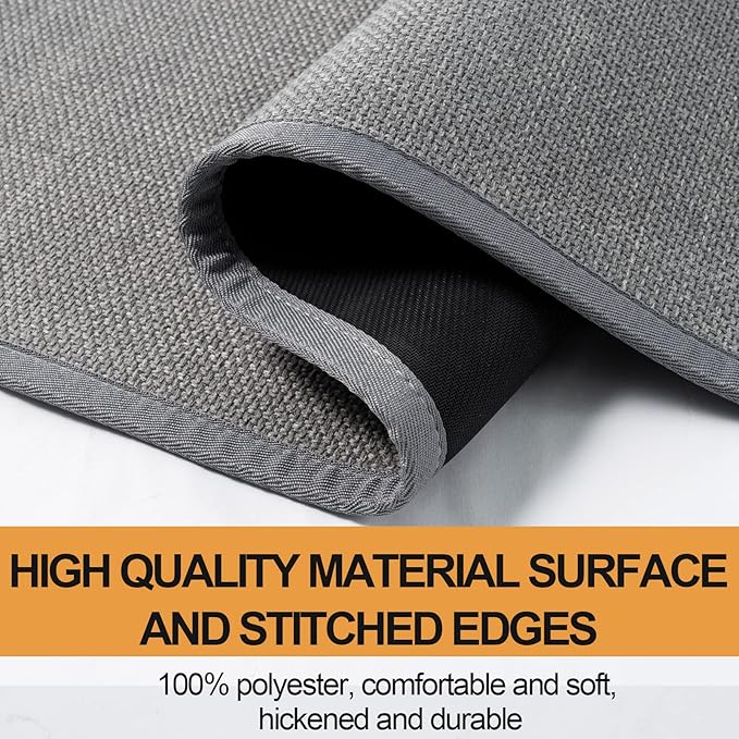 SUMLANS Kitchen Mat 1 PCS, Cushioned Non Slip Rugs for Kitchen Floor, Absorbent Runner Comfort Standing Mats Washable for Kitchen, Office, Home (Grey, 17.3"x30")