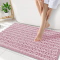 Smiry Bathroom Rugs Mat 34x21, Extra Soft Absorbent Chenille Bath Rugs, Non Slip Rubber Backing Machine Washable Quick Dry Bath Mats for Bathroom Floor, Tub, Shower, Home Decor Accessories, Dusty Rose
