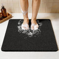 Joyhalo Shower Mat Bathtub Mat Non Slip, Bathmats Non Slip, Quick Drying Foot Scrubber Loofah Mats for Shower, Tub, Bathroom, Home, 24x24inch, Black