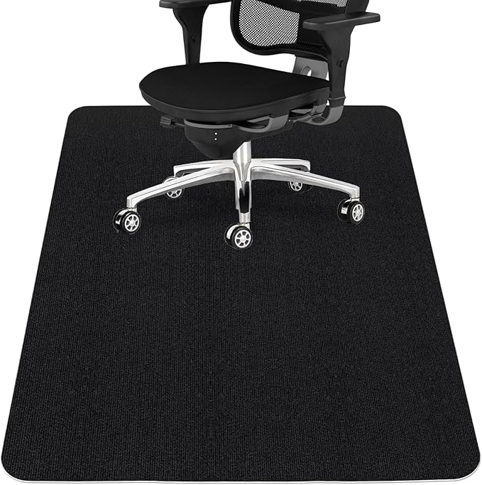Sycoodeal Office Chair Mat,Computer Gaming Desk Chair Mat for Hard Wood & Tile Floor,Large Anti-Slip Floor Protector Rug,Easy to Clean,40" X 48" Black