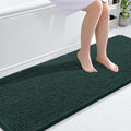 OLANLY Bathroom Runner Rugs 70x24, Soft Absorbent Chenille Bath Rugs, Rubber Backing Quick Dry, Machine Washable Long Bath Mats for Bathroom, Tub and Shower, Home Decor Accessories, Blackish Green