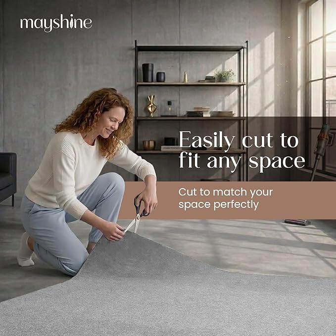 Non Slip Rug Pad 2x10 Feet, 4/25" Thick Felt Cushioned Rubber Rug Gripper Pad for Hardwood, Laminate, Stone, Tile, Wood, Vinyl Floors & Carpet, Anti Skid Under Area Rug Pads