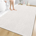 OLANLY Bathroom Rug Mat 70x46, Thick Soft and Absorbent Chenille Bath Mat, Non-Slip Rubber Backing, Machine Washable Quick Dry Bath Rugs for Tub Shower Floor, Home Decor Accessories, Ivory
