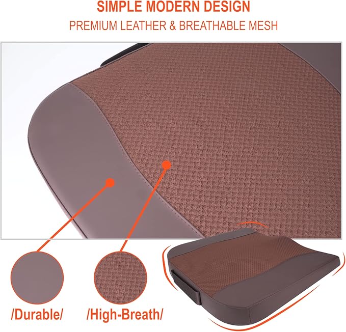 Lofty Aim Car Seat Cushion, Comfort Memory Foam Car Cushions for Driving - Sciatica & Lower Back Pain Relief, Driver Seat Pillow for Auto, Office Chair, Wheelchair - Brown