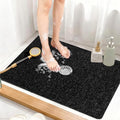 Shower Mat Non Slip: 32 x 24 Inch Extra Large Shower Mats with Drain Hole in Middle - Soft Loofah Quick Drying Matt for Shower Stall