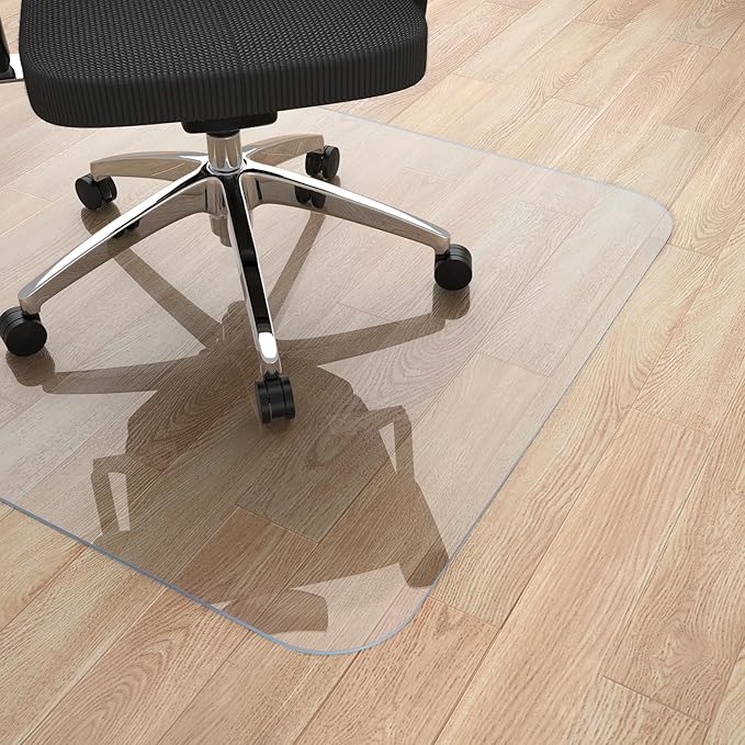 Yecaye Office Chair Mat for Hardwood Floor, 36" x 48" Clear Computer Desk Chair Mat, PVC Heavy Duty Floor Protector for Rolling Chairs, 0.07''(1.7mm) Thick Floor Mat (Transparent, 36" x 48")