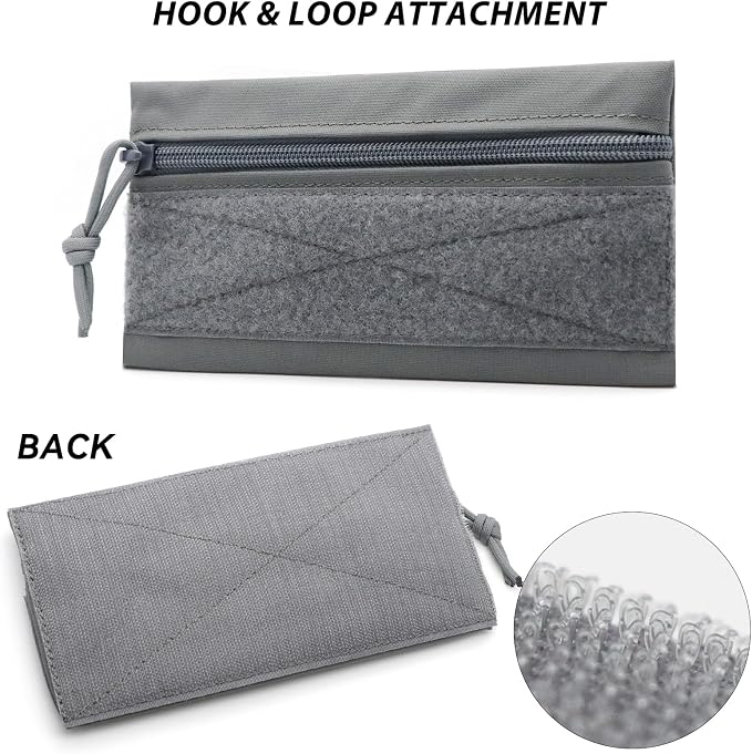Qavctw Tactical Admin Pouch Bag with Hook and Loop Tool Storage Bag Snack Pouch Candy Bag Hanging Pouches Backpack Accessory Pouch