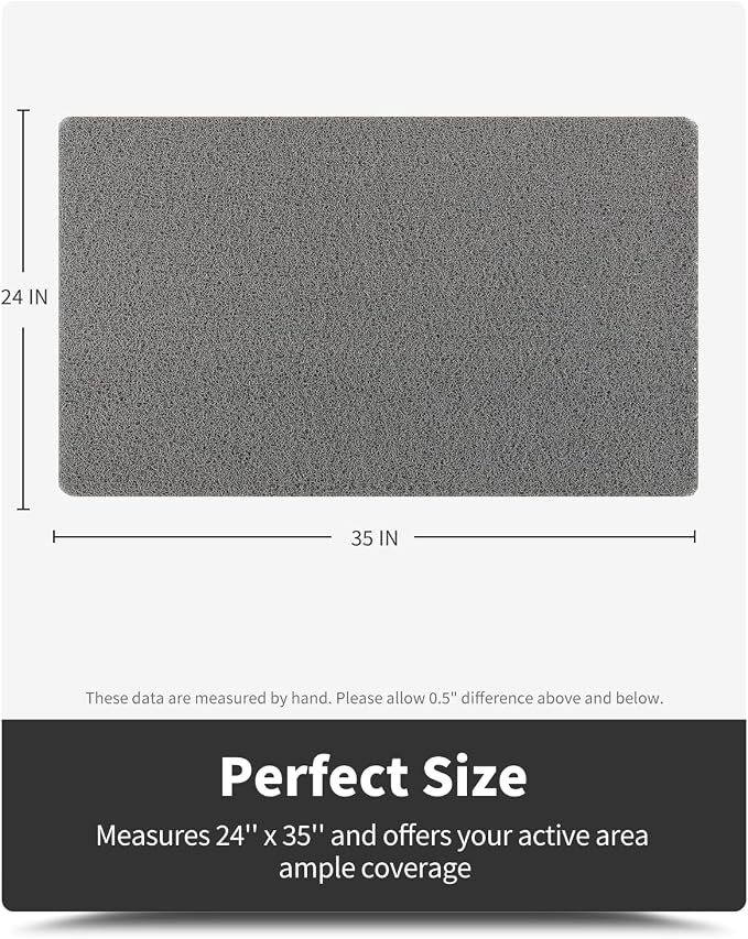 Non-Slip Bathtub Mat, 24x35 Inch Shower Mats for Bath Tub, PVC Loofah Bathroom Mats for Wet Areas, Quick Drying