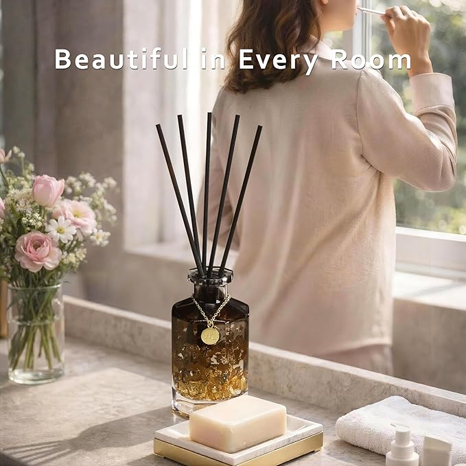 Airkeep Reed Diffuser Set,Black Forest Luxury Scented Diffuser with Sticks Long Lasting Home Fragrance for Bathroom Shelf Decor 6.09 fl oz (180ml)