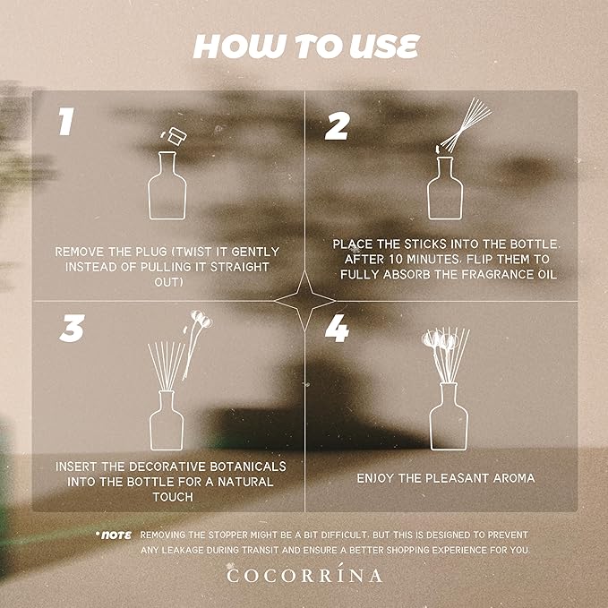 COCORRÍNA Black Forest Reed Diffuser – 6.76 oz Essential Oil with 8 Reeds & Real Eucalyptus Sticks, Home Fragrance for Bedroom or Bathroom Décor