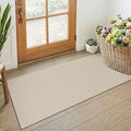 KOZYFLY 2x4 Entry Runner Rug, Small Washable Runners for Entryway, Non Slip Door Mat Indoor Entrance, Front Porch Carpet for Foyer, Kitchen, Bedroom, Bathroom, Ivory/Camel/Brown
