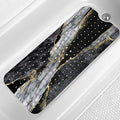 LNOND Marble Bath Tub Mat Non Slip, Extra Long 40 X 16 Inch Anti Slip Mat for Bathtub, Black Grey Luxury Marble Shower Mat with Drain Holes and Suction Cups, Machine Washable