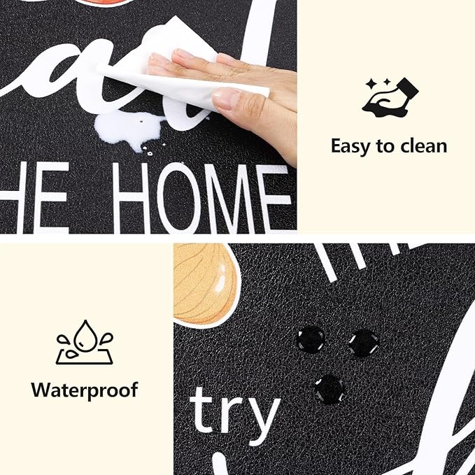 Yamaziot Anti Fatigue Kitchen Rug Set of 2, 20" x 59"+20" x 32"Non-Slip Waterproof Farmhouse Cushioned Comfort Standing Floor Mat for Kitchen, Office, Sink, Laundry