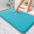 OLANLY Thick Memory Foam Bath Mat Rug 36x24, Extra Soft Absorbent Bathroom Rug, Quick Dry Bath Mats, Non-Slip, Machine Washable Carpet for Bathroom, Tub and Shower, Home Decor Accessories, Aqua Sky