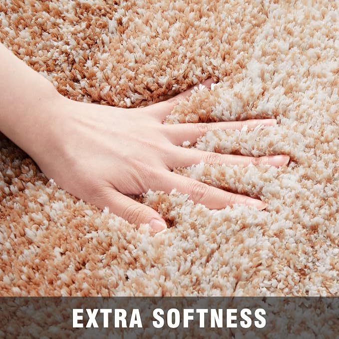TECHMILLY Super Soft Shaggy Bathroom Rugs, Absorbent Thick Non Slip Microfiber Bath Rugs, Quick Dry Machine Washable Bath Mat for Bathroom Floor, Bathtub and Shower 17"x24"