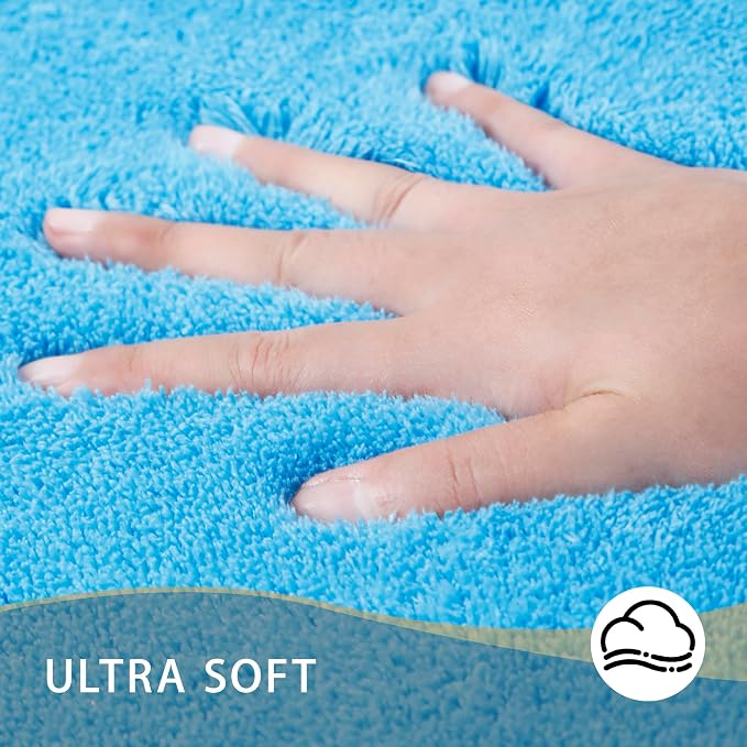 MINIDEAR Bathroom Rugs 32x20 Lake Blue - Thick Memory Foam Bath Mat, Ultra Soft & Plush Fluffy, Non-Slip, Quick Dry, Absorbent Washable Floor Microfiber Mat for Tub, Home Decor Accessories