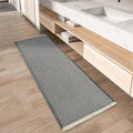 Upgraded Waffle Runner Rug Super Absorbent Non Slip Bath Mats for Bathroom Washable Bathroom Runner Rug with Tassels, Ideal for Hallway Bedroom Laundry Room, Dark Grey & Cream, 2' x 4'(24" x 48")