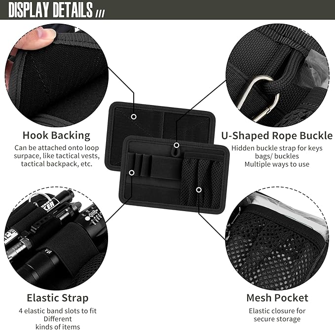 bvya Tactical Bag Insert Modular Panel Organizer Utility Admin Pouch Hook Fasteners for Gadgets