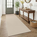 KOZYFLY Woven 3x7 Washable Kitchen Runner Rug, Non Slip Wide Runners for Hallway, Cotton Entryway Runner, Braided Floor Carpet for Entry, Kitchen, Bedside, Hall, Ivory/Camel/Brown