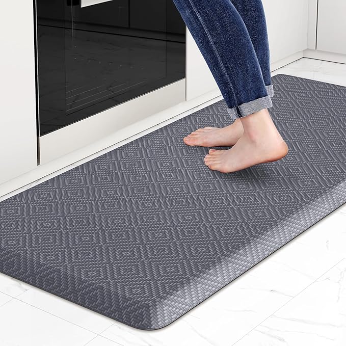 Mattitude Kitchen Mat Cushioned Anti-Fatigue Floor Mat Water Resistant Non-Slip Mats and Rugs Standing and Comfort Desk Mats for House Sink Office Laundry (Light Grey, 17.3"x39")