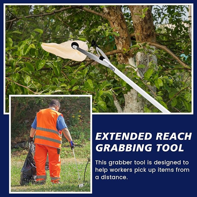 Sabary 2 Pcs 43 Inch Suction Cup Grabber Reacher Heavy Aluminum Trash Pick up Stick, Long Handy Aids Nonslip Claw Reach Tool for Elderly Pick up Trash Arm Extension Litter Picker(Blue)