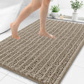 Smiry Bathroom Rugs Mat 48x32, Extra Soft Absorbent Chenille Bath Rugs, Non Slip Rubber Backing Machine Washable Quick Dry Bath Mats for Bathroom Floor, Tub, Shower, Home Decor Accessories, Latte