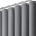 Dynamene Grey Fabric Shower Curtain for Bathroom - Waffle Weave Textured Heavy Duty , 256GSM Hotel Luxury Weighted Cloth Bath Curtain Set with 12 Plastic Hooks,72x72, Grey/Gray