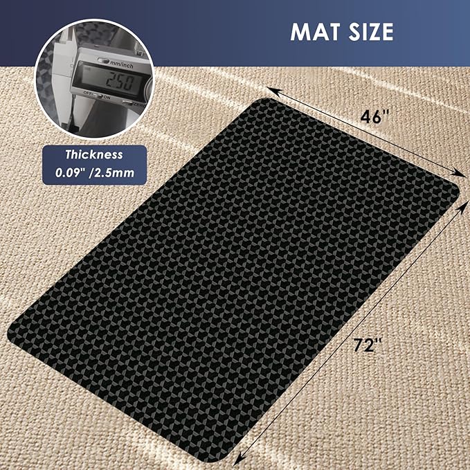 Vicwe Office Chair Mat for Carpet, 72" x 46"Anti-Slip Waterproof Floor Protector Desk Chair Mat for Rolling Chairs, Heavy Duty Chair Mat with Studs,Easy Glide Floor Mat for Home,Gaming