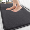 OLANLY Thick Memory Foam Bath Mat Rug 34x21, Extra Soft Absorbent Bathroom Rug, Quick Dry Bath Mats, Non-Slip, Machine Washable Carpet for Bathroom, Tub and Shower, Home Decor Accessories, Dark Grey