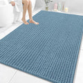 OLANLY Bathroom Rug Mat 70x46, Thick Soft and Absorbent Chenille Bath Mat, Non-Slip Rubber Backing, Machine Washable Quick Dry Bath Rugs for Tub Shower Floor, Home Decor Accessories, Airy Blue
