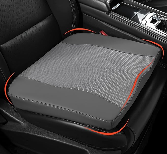 Lofty Aim Car Seat Cushion, Comfort Memory Foam Car Cushions for Driving - Sciatica & Lower Back Pain Relief, Driver Seat Pillow for Auto, Office Chair, Wheelchair - Dark Grey