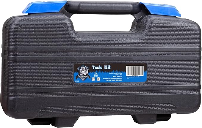 CARTMAN 39-Piece Home Tool Set Kit, Essential Household Hand Tools with Plastic Storage Case Blue