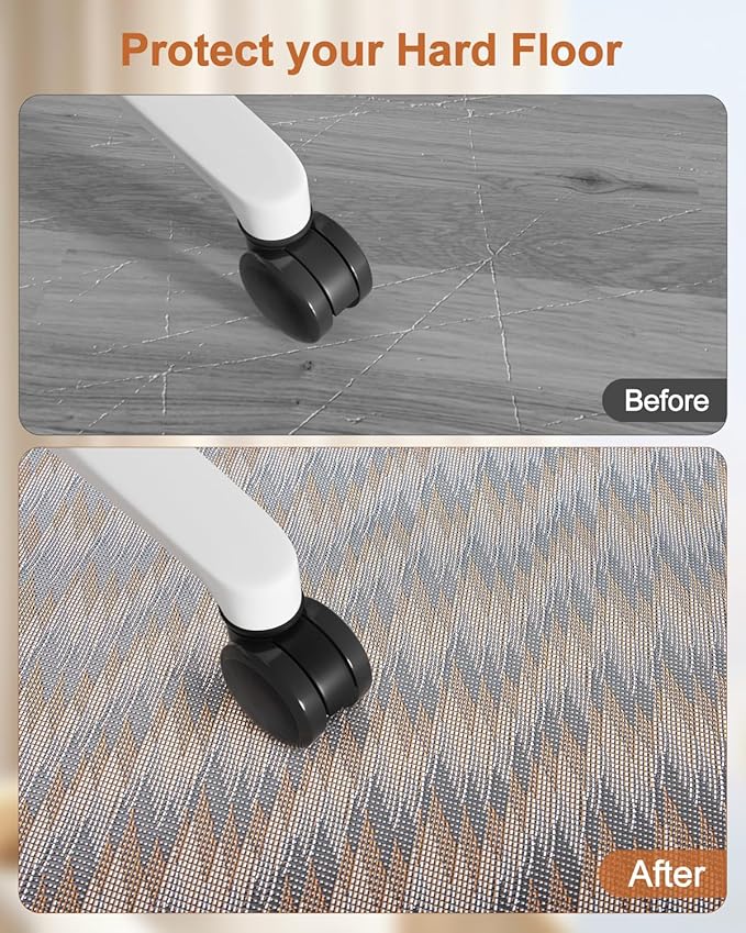 Blvornl Large Office Chair Mat for Hardwood Floor, Rolling Chair Chair Mat for Hard Wood, Large Anti-Slip Hard Floor Protector, Heavy Duty Computer Desk Rug for Office and Home 53"*45"